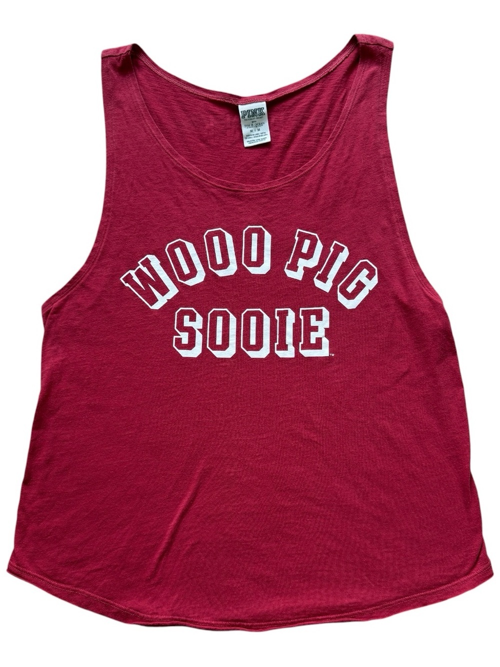 PINK Victoria’s Secret Woo Pig Sooie Arkansas Razorbacks Tank Top M Game Day Y2K